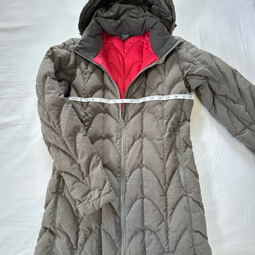 Outdoor Research Quilted Gray Coat with Pink Lining